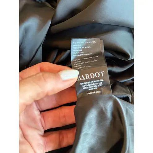 Bardot Jamila Corset Satin Midi Dress Black Womens Size 4