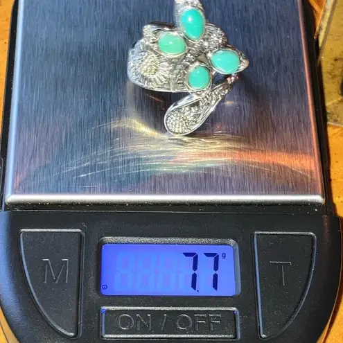 Sierra Nevada Turquoise Sterling Silver Butterfly Sunflower Ring Size 9 Blue