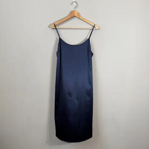 STAUD  Midi Slip Dress Women's Small Blue Cocktail Party Minimalist Satin NWOT