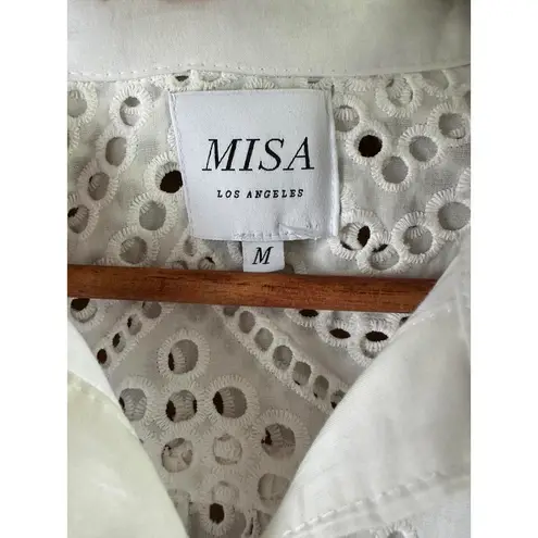 Misa Los Angeles The Joanna Cotton Eyelet Romper in White Women’s size Medium