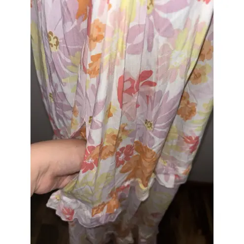 Petal and Pup Floral Print Ruffle Tiered Maxi Dress US size 4 pockets