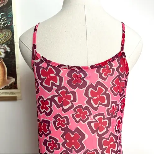 90s Floral Mesh Sheer Mini Dress size Small Pink