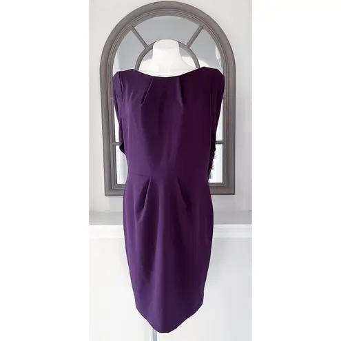 Betsy and Adam Midi Cowl Neck Drape Back Scuba Crepe Dress Size 14 NEW w/Tag