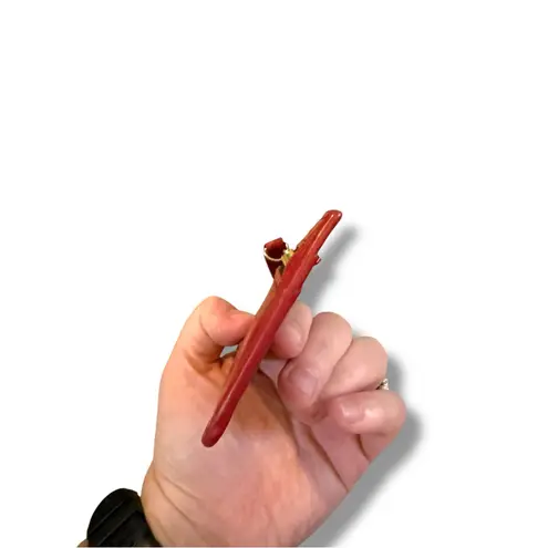 Below the Belt Red Croc Embossed Card Holder Wallet Women’s Compact Slim