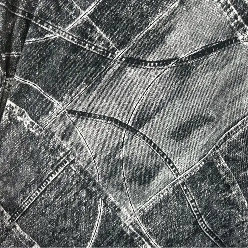 CLARA SUNWOO long sleeve crossover faux wrap top in Black Denim