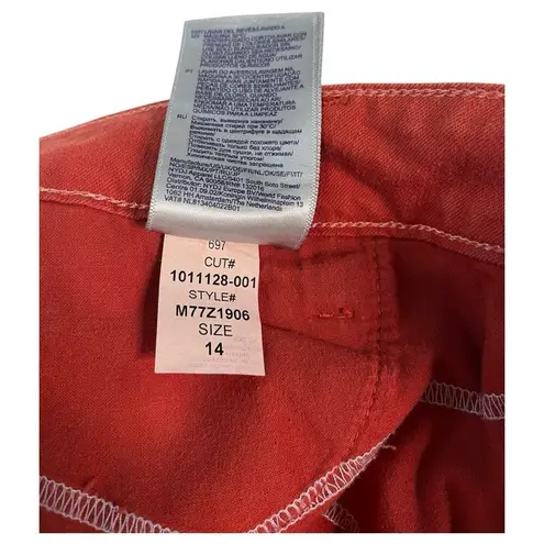 NYDJ Jeans Womens 14 Red Alina Ankle Denim Frayed Hem Lift Tuck Technology