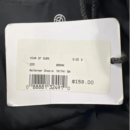 NEW Years of Ours X Bandier Ribbed Reformer Brown Sleeveless Fitted Jumpsuit S