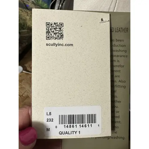 NWT Scully Beige 100% Leather Zip Front Stand Up Collar Jacket Medium #WX13