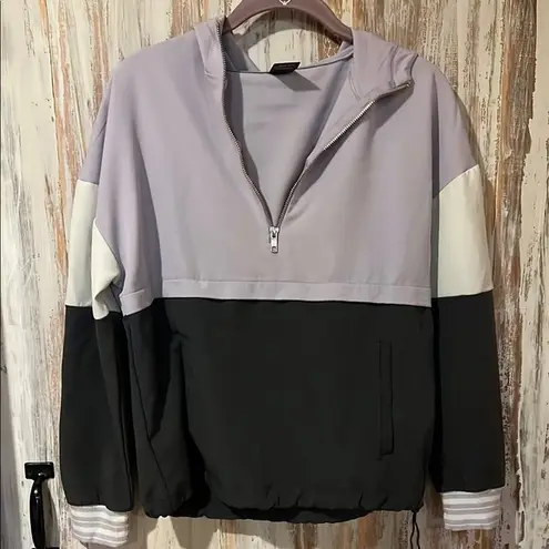 Avia Avía Colorblock Half-Zip Hoodie in Purple, Gray, White