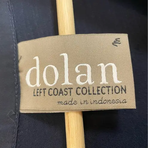 Dolan Anthropologie Top Blouse Embroidered Dark Blue 3/4 Sleeves V