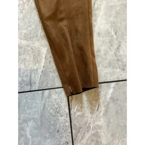 Tahari Women's Brown Faux Suede Stretch Leggings Pants Size S