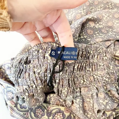 Mexicali Blues Cropped Wide Leg Printed Palazzo Pants Cream Pink Small