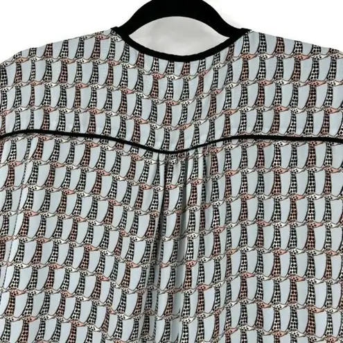 CKS Women's Giraffe Print Cap Sleeve Elastic Waist Mini Dress Blue Black Small