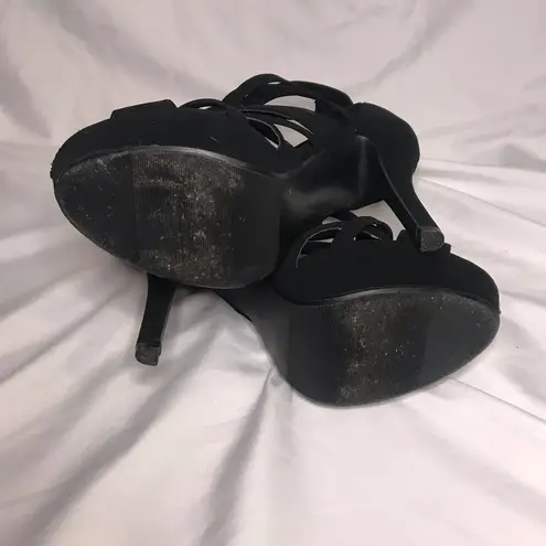 Charlotte Russe  Vintage Classic Y2K Black Strappy Heels Size 8