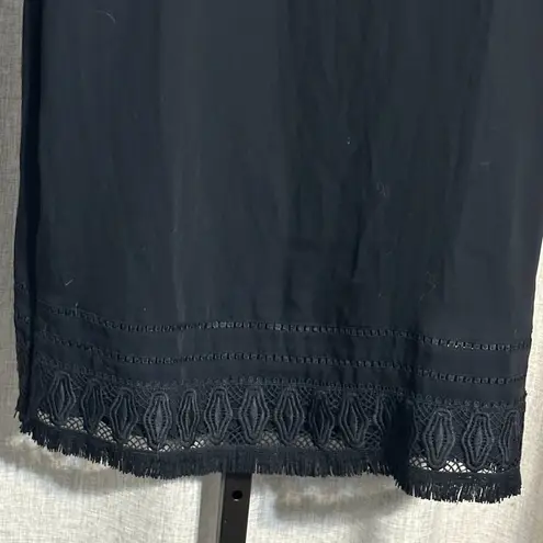 Cynthia Rowley  Black Embroidered Hem Short Sleeve Dress - Size 8