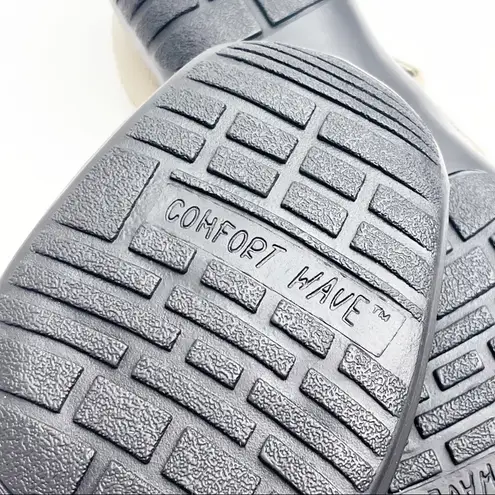 Naturalizer Leather Brown Accent Buckle Wedge Mules, Size 7