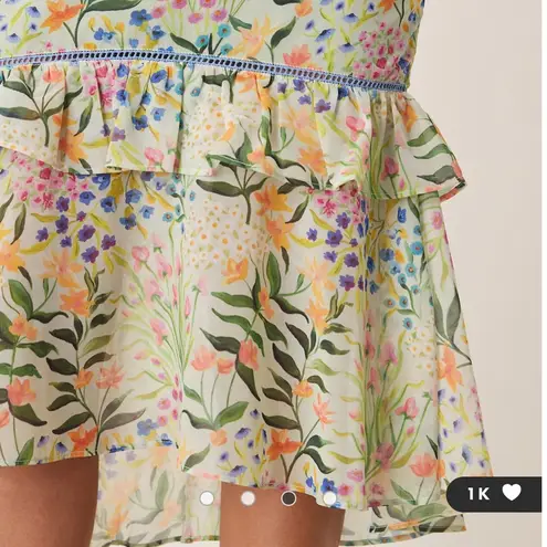 Hope & Ivy midi tea dress with peplum waist in green print Size 10 thumbnail 3