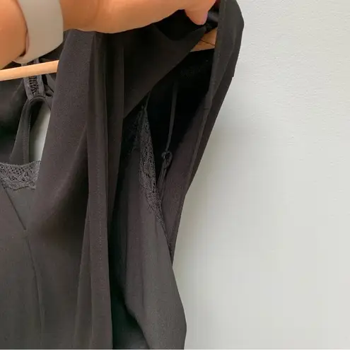 Maje Cut-Out V-Neck Short Sleeve Mini Dress in Black Crepe 1 / Small