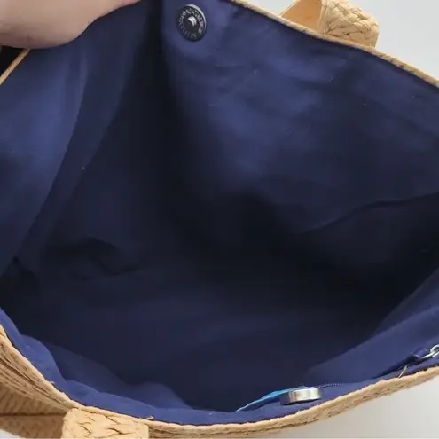 Draper James NWT Everyday Straw Tote Bag With Floral Scarf