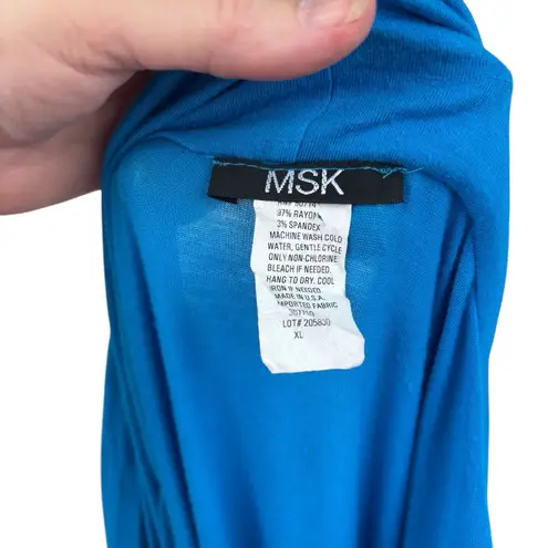 MSK sleeveless dress, size XL, cowl/drape, casual, business, vacation, summer Blue
