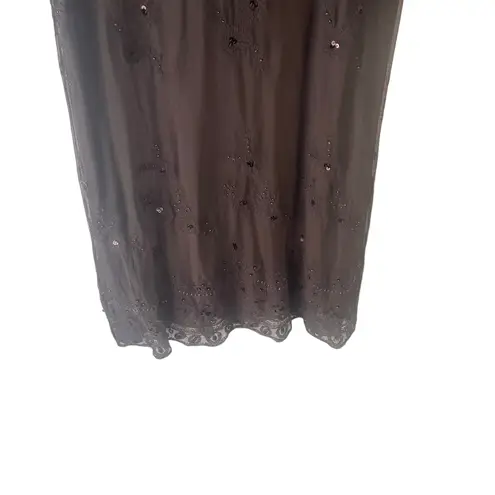 Sundance Women's Size Small Brown Embroidered Floral Brown Sweater Dress