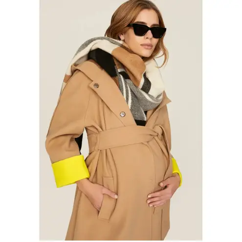 Pietro Brunelli Coat Womens Small Brown Yellow The Divina Maternity Jacket