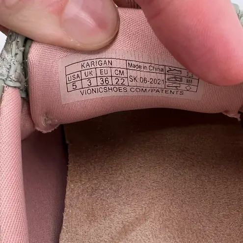 Vionic Women 5 Karigan Casual Comfort Lace-Up Slip On Sneaker Sage Leather Suede