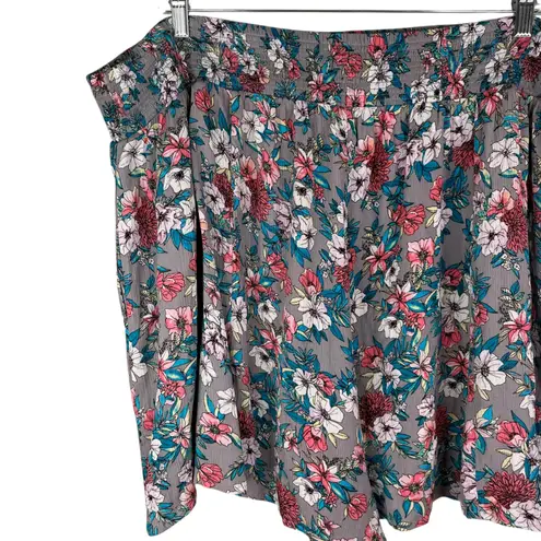 Torrid  Gray Floral Crinkle Gauze Flouncy 5" Shorts 4X Pockets New - Image 11