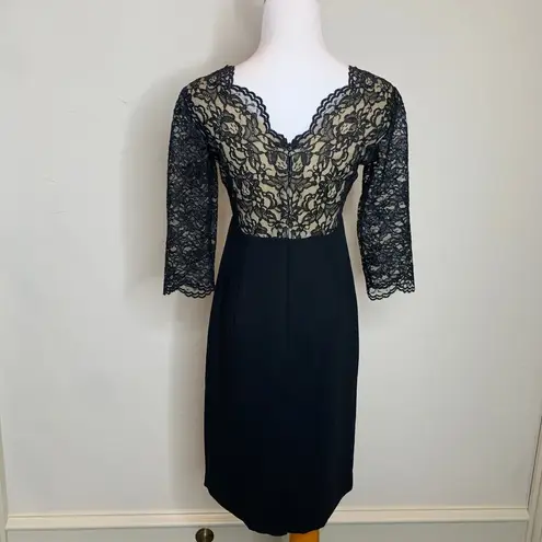 NWOT Vintage Cocktail Dress Lace Black Sleeves Sz 2 Petite