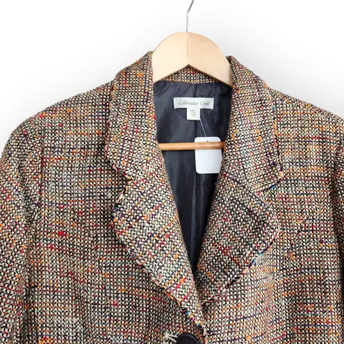 American Vintage Vintage Coldwater Creek Funky Colorful Tweed 3 Button Blazer Suit Coat Jacket L