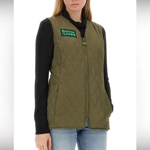 Barbour NWT x Ganni Collab Betty Reversible Vest Green size US10 UK14