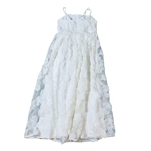 Lulus NWOT  Medium Delightful Charisma White Embroidered Sequin Mesh
Midi Dress