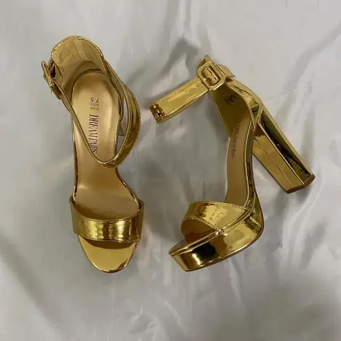 Dream Paris NEW Dream Pairs Metallic Gold High Heels / Open Toe Platform Sandals US 7.5