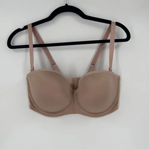 Thirdlove NWT 24/7 Classic Strapless Bra Microfiber Power Mesh Nude Size 36E