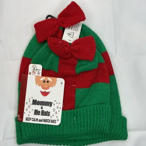 Mommy & Me Holiday Christmas Presents Matching Knit Beanie 2 PC Set NWT