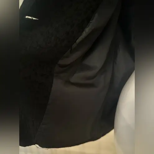 PANTOLIGE Black 2 Fabric Buttons Florals Embroidered Blazer Sz 20W. Fully Lined.