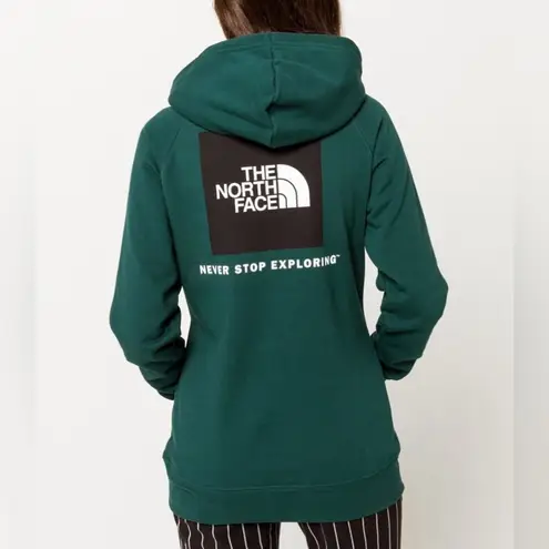 The North Face  Sz M Womens Red Box Pine Never Stop Exploring Green Fleece Hoodie