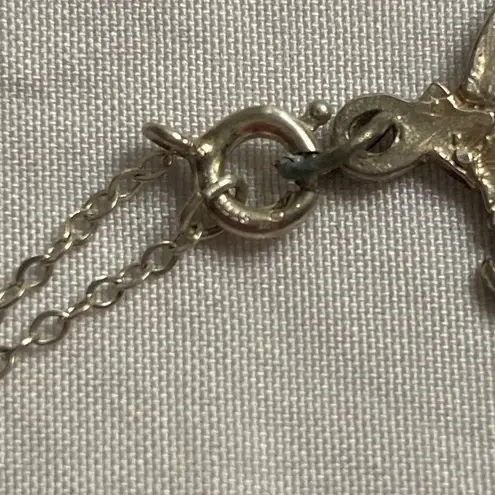 None Sterling Silver Unicorn Pendant Necklace Equine Charm 18” Chain