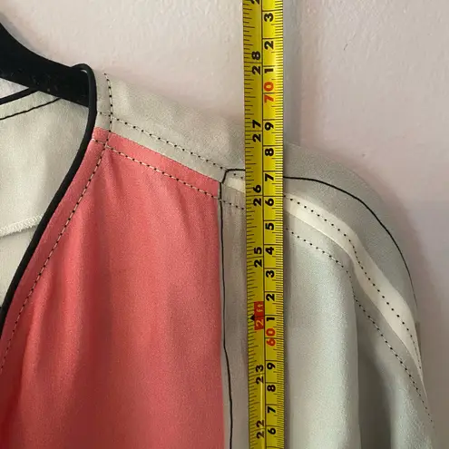 Piazza Sempione Gray Pink Artsy Abstract 3/4 Sleeve Tunic Top Women size Medium