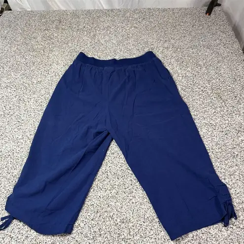 Massini Women's M Blue Cropped Elastic Waist Pants Casual