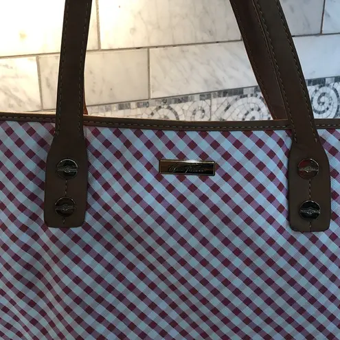 Marc Fisher  Red and White Checkered Tote Bag - Image 4