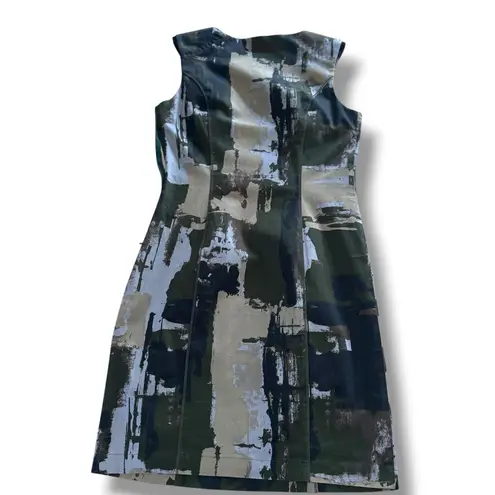 Love moschino Black Olive Gray Abstract Bodycon Dress - Size 12