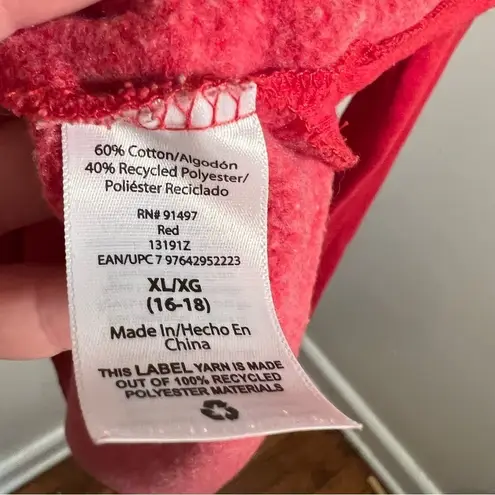 Positivitees Sweatshirt Love Heart Red White Size XL