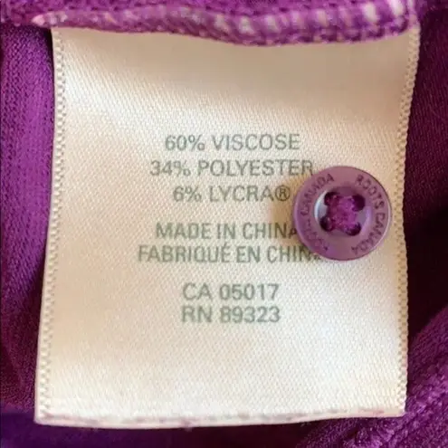 Roots Activewarm Long Sleeve Henley Top Purple Size Small