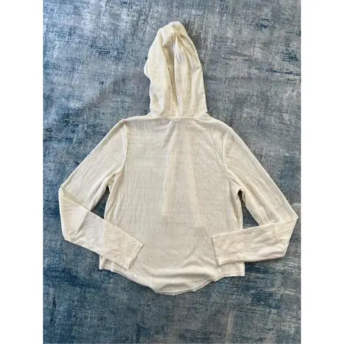 NWT! Twenty Off White Lightweight Textured Burnout Hoodie Medium