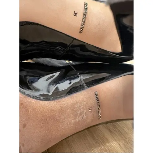 Dolce & Gabbana Round Toe Pump Insert Over The Knee Suede Sock Boots Black Sz 36