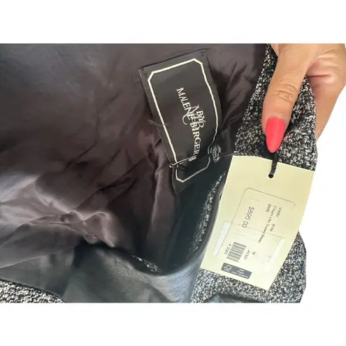 BY MALENE BIRGER Elegant Sway Chium Leather Tweed Blazer Jacket Size 36 US 4 NWT Black