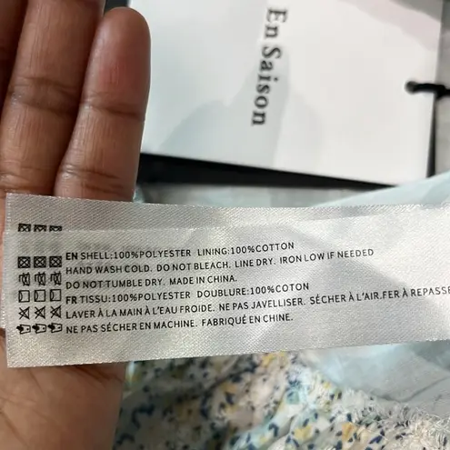 NWT REVOLVE En Saison Orielle Floral Cotton Mini Skirt Sz S White