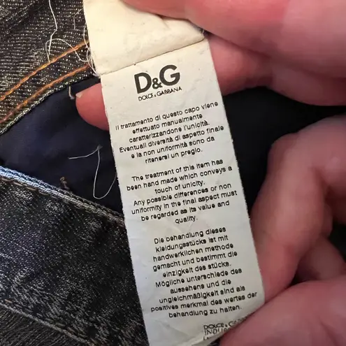 Dolce & Gabbana Jeans Vintage D&G Distressed Straight Leg Button Fly Size 40
