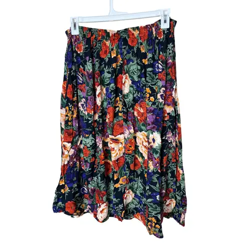Vintage Berto Lucci Creazione Floral Print Midi Skirt
